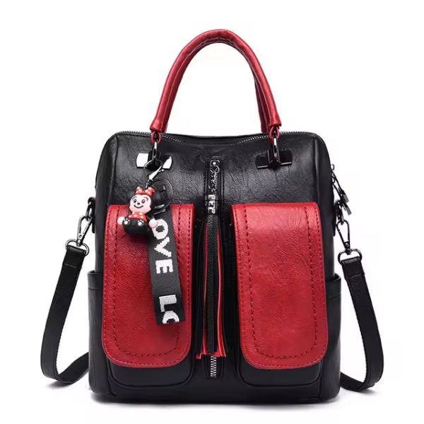 Casual Soft Leather Multifunction Travel Backpacks - Image 2