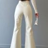 Casual Solid Color Drawstring Raised Waist Trousers PU Leather Pants - Image 10