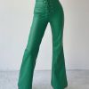 Casual Solid Color Drawstring Raised Waist Trousers PU Leather Pants - Image 2