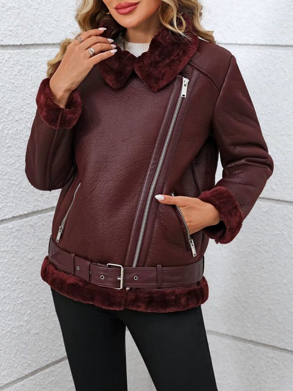 Casual Thick Warm Faux Fur Leather High Street Outwear Jacket