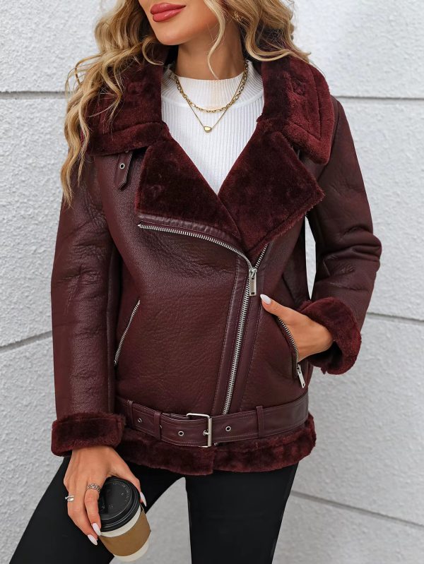 Casual Thick Warm Faux Fur Leather High Street Outwear Jacket - Image 2