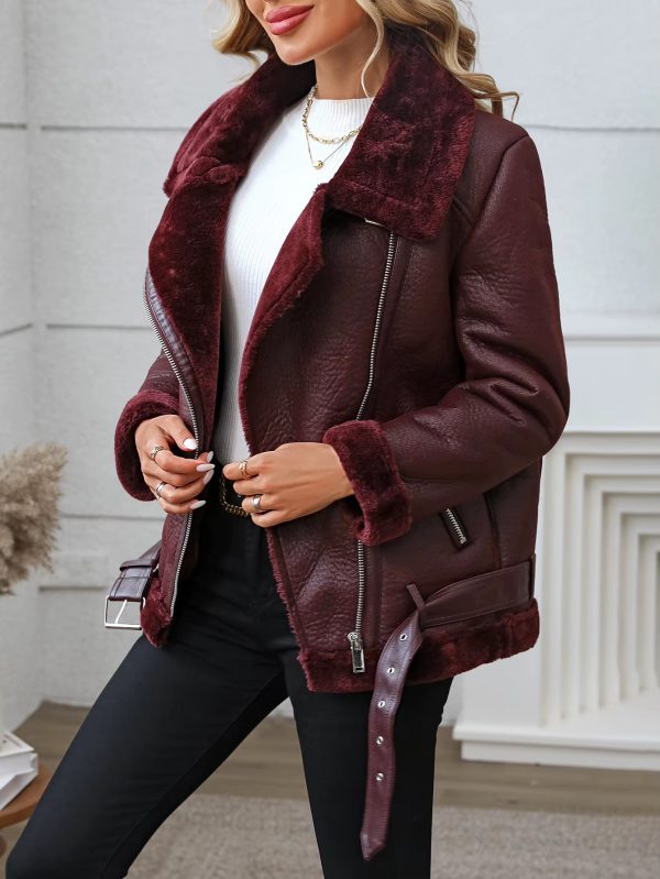 Casual Thick Warm Faux Fur Leather High Street Outwear Jacket - Image 4