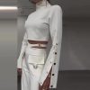 Casual Turtleneck Tops Wide Leg Long Pants Loose Two Piece Sets - Image 3