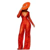 Casual V Neck Lace Up Evening Party Banquet Beach Jumpsuits Full Pant Rompers - Image 8