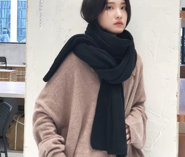 Casual Wool Imitation Cashmere Thick Warm Scarf - Image 11