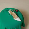 Elegant Ankle Strap Leather Rivet Pointed Toe Thin High Heel - Image 5