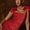 Elegant Bows Lace Birthday Party Bodycon Maxi Dress - Image 4