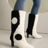 Elegant Geometric Blocked Circular Pattern Irregular Thick Heel - Image 2