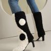Elegant Geometric Blocked Circular Pattern Irregular Thick Heel - Image 3