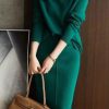 Elegant High Neck Knit Sets Loose Sweater Skirt Sets Dress - Image 2
