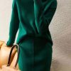 Elegant High Neck Knit Sets Loose Sweater Skirt Sets Dress - Image 4