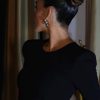 Elegant Hollow Out Round Neck Sequin Shoulder High Slit Maxi Dress - Image 4