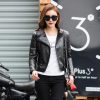 Elegant Solid O-Neck Punk PU Faux Leather Basic Bomber Jackets - Image 2