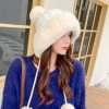 Faux Fur Warm Knitted Bobble Beanie Skiing Furry Hat - Image 3