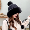Faux Fur Warm Knitted Bobble Beanie Skiing Furry Hat - Image 6