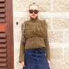 Furry Patchwork Turtleneck Long Sleeve Knitted Cardigan Top - Image 21
