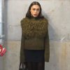 Furry Patchwork Turtleneck Long Sleeve Knitted Cardigan Top - Image 5