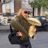 Furry Patchwork Turtleneck Long Sleeve Knitted Cardigan Top - Image 17