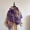 Luxury Floral Design Quality Cashmere Thick Warm Scarf - Image 17