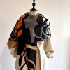 Luxury Floral Design Quality Cashmere Thick Warm Scarf - Image 6