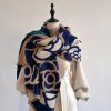 Luxury Floral Design Quality Cashmere Thick Warm Scarf - Image 9