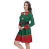 Merry Christmas 3D Printing Long Sleeve Mini Dress - Image 2