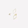 Retro Minimalist Geometric Square Detachable Triangles Stud Earrings - Image 2