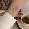 Geometric Arc Knotting Minimalist Fashion Fine Sterling Silver Jewelry Bracelets - Image 4
