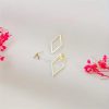 Retro Minimalist Geometric Square Detachable Triangles Stud Earrings - Image 3