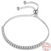 Elegant Zircon Tennis Crystal Chain Fashion Sterling Silver Bracelet - Image 5