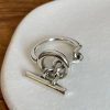 Vintage Fashion Creative Geometric Sterling Sivler Buckle Handmade Ring - Image 4