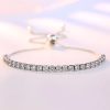 Elegant Zircon Tennis Crystal Chain Fashion Sterling Silver Bracelet - Image 7