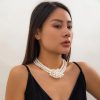 Vintage Multilevel Bead Imitation Pearl Patchwork Chain French  Necklace - Image 11