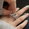 Vintage Fashion Creative Geometric Sterling Sivler Buckle Handmade Ring - Image 5