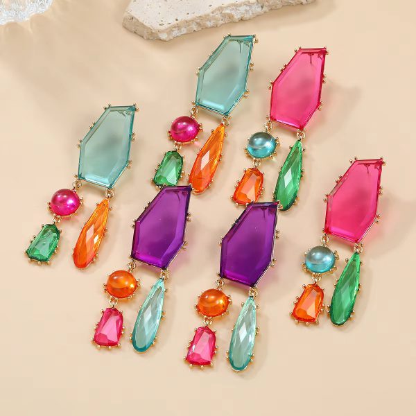 Resin Fashion Colorful Dangle Long Tassel Earrings - Image 11