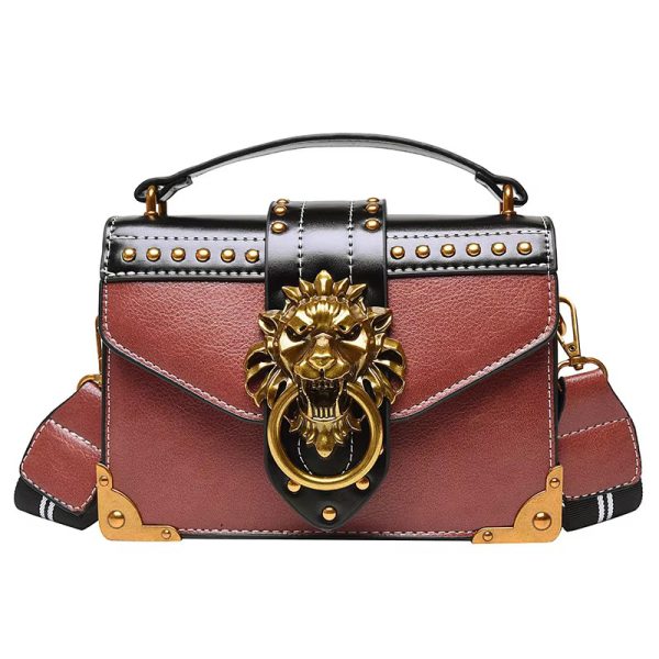 Simple Lion Head Small Square Crossbody Bag - Image 6