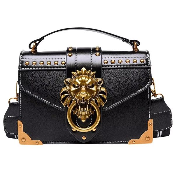 Simple Lion Head Small Square Crossbody Bag - Image 3