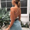 Casual Sleeveless Backless Spaghetti Straps Clubwear Beach Sports Party Vest Crop Top - Image 9