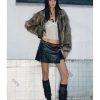 Thick Patchwork Faux Faux Fur SHort Warm Zipper Long Sleeve Elegant Jacket - Image 12