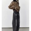 Thick Patchwork Faux Faux Fur SHort Warm Zipper Long Sleeve Elegant Jacket - Image 9