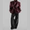 Vintage Double Zipper Long Sleeved Pocket Pu Leather High Street Jacket - Image 4
