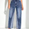 Vintage Patchwork Loose High Waist Straight Wide-leg Denim Streetwear Casual Trousers - Image 3