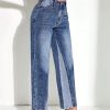 Vintage Patchwork Loose High Waist Straight Wide-leg Denim Streetwear Casual Trousers - Image 5