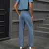 Vintage Pearl Beaded High Waist Loose Straight Long Streetwear Washed Denim Pants - Image 6