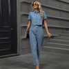Vintage Pearl Beaded High Waist Loose Straight Long Streetwear Washed Denim Pants