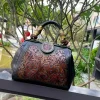 Vintage Silt Pocket Carved Leather Designer Handbags - Image 5