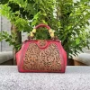 Vintage Silt Pocket Carved Leather Designer Handbags