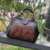 Vintage Silt Pocket Carved Leather Designer Handbags - Image 3