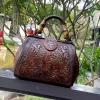 Vintage Silt Pocket Carved Leather Designer Handbags - Image 4