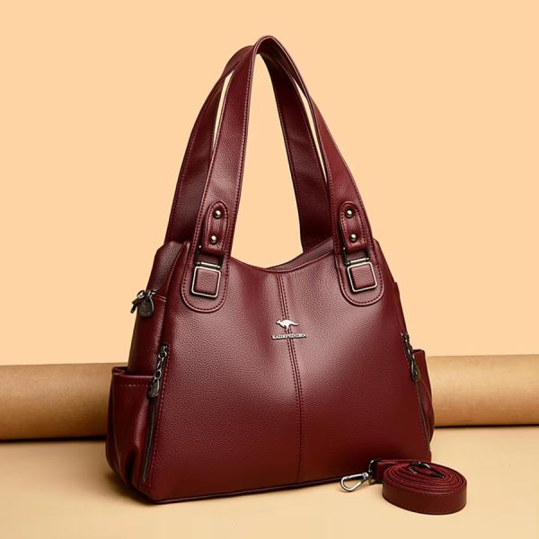 Vintage Soft PU Leather Designer Large Capacity Handbags - Image 9